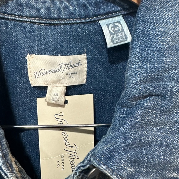 Women's Short Sleeve Denim Mini Shirtdress - Universal Thread XXL - Picture 7 of 12